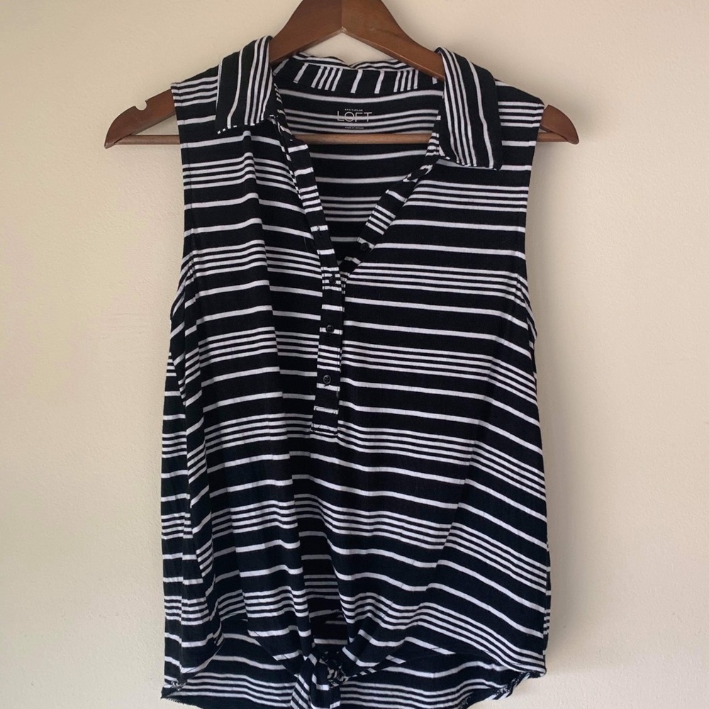 LOFT Tie-front sleeveless top